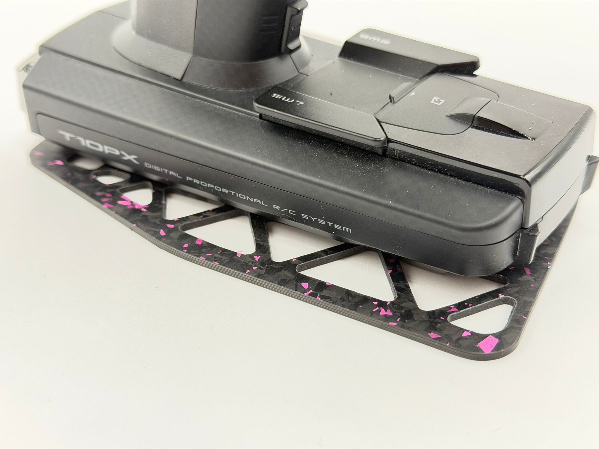 Futaba 7PX / 10PX / 10PXR Pink Forged Carbon Fibre Anti-Tip Plate & Handle